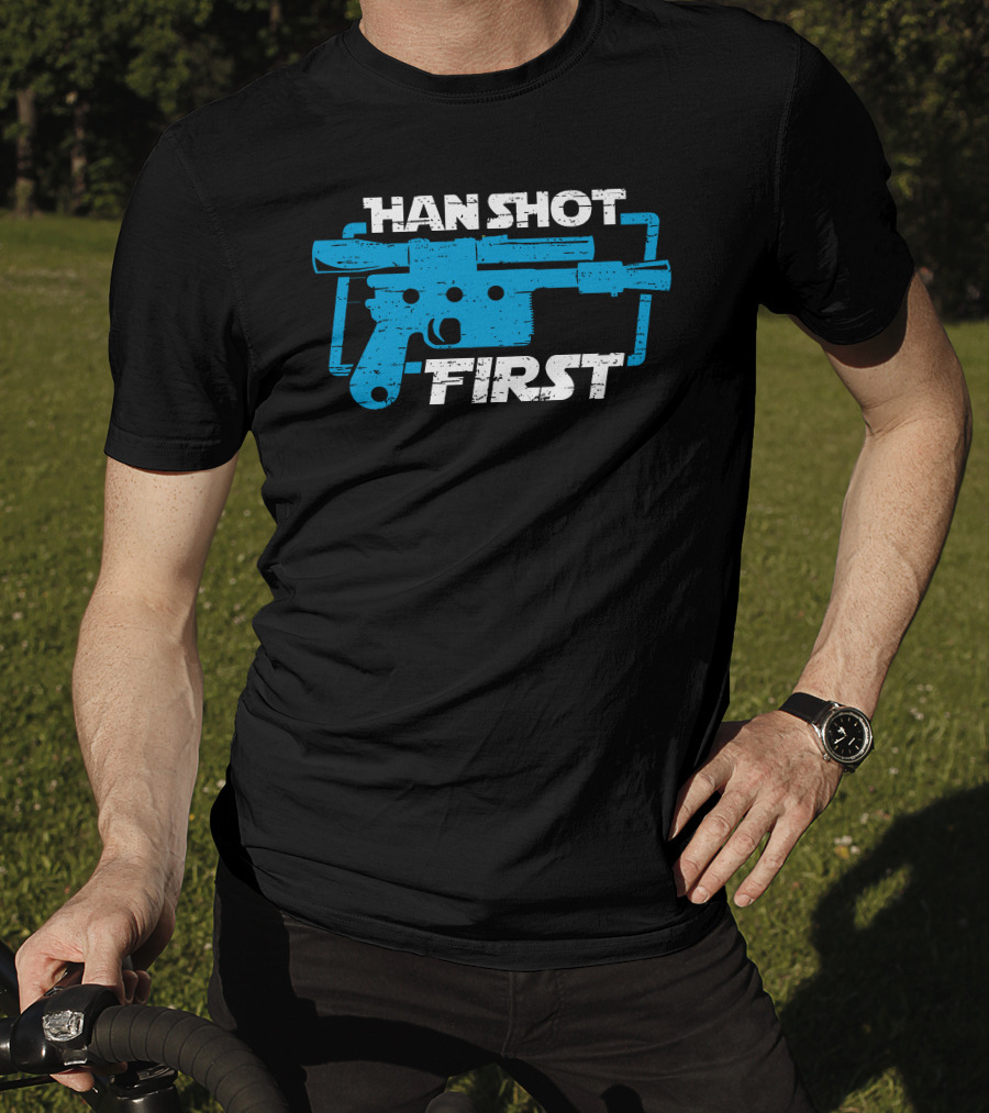 Han Shot First Blue Blaster T-Shirt
