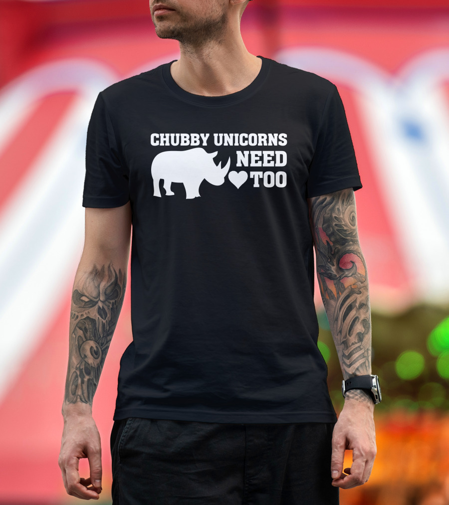Chubby Unicorns Need Love ♥ Too Rhino T-Shirt