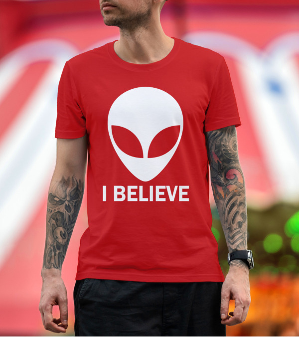 Premium T-Shirt: I Believe Alien Face T-Shirt I Believe Alien Face T-Shirt