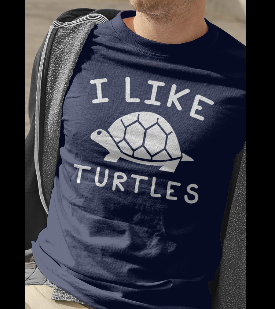 I Like Turtles Funny Tortoise Lover Geometric T-Shirt