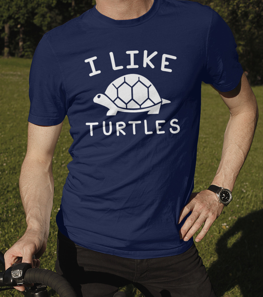 I Like Turtles Funny Tortoise Lover Geometric T-Shirt