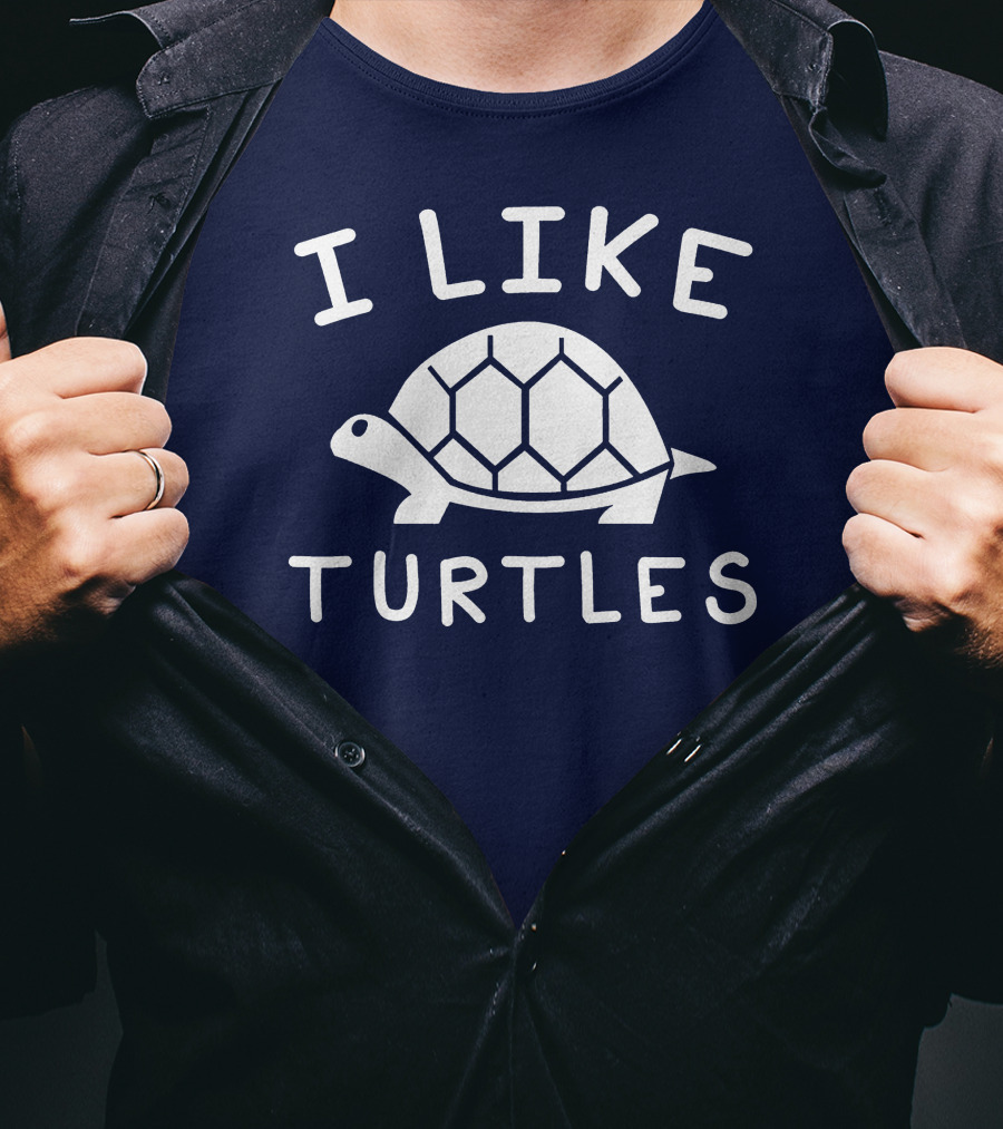 I Like Turtles Funny Tortoise Lover Geometric T-Shirt