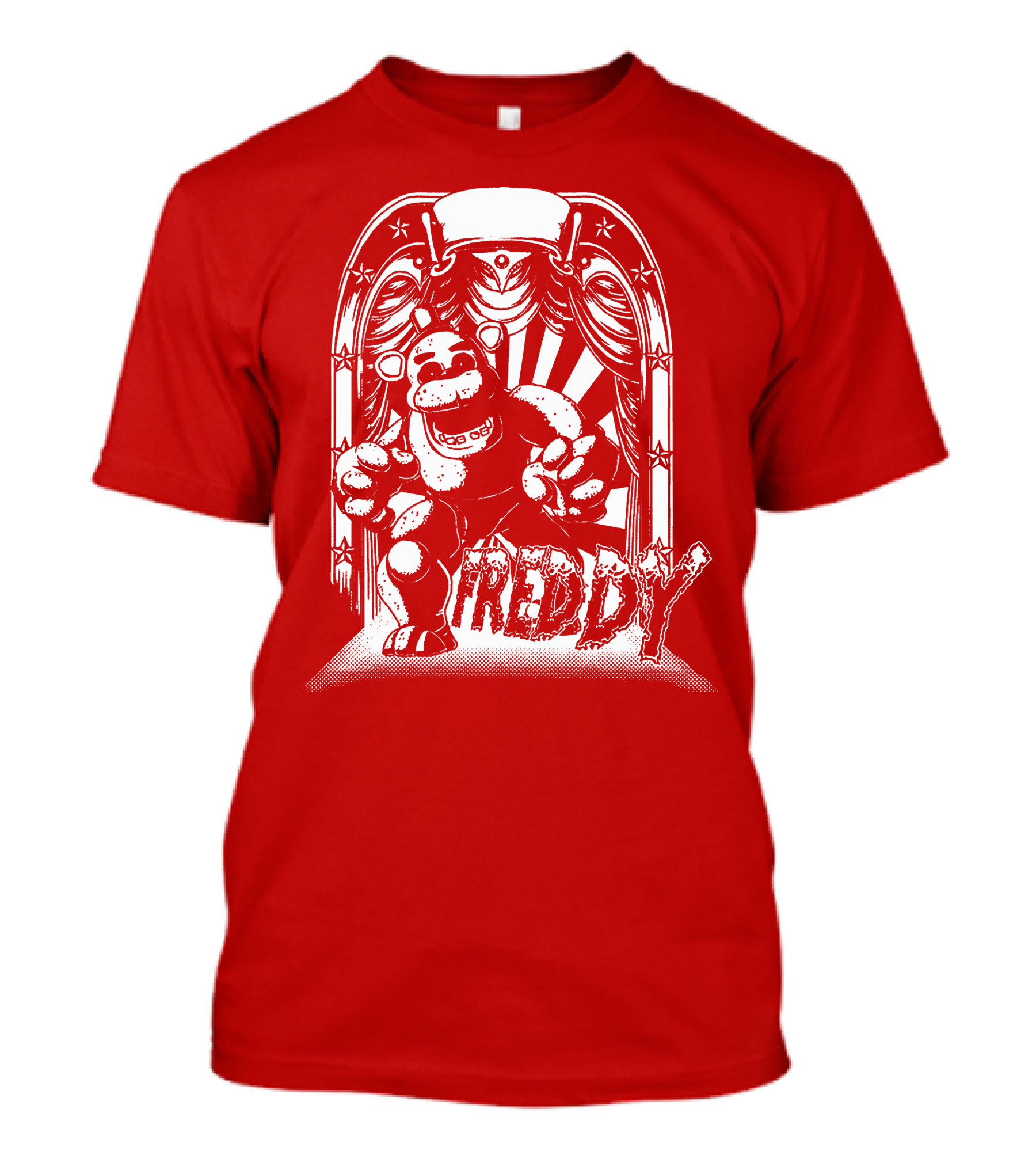 Freddy Fazbear Curtain Stage Retro Archway-style T-Shirt