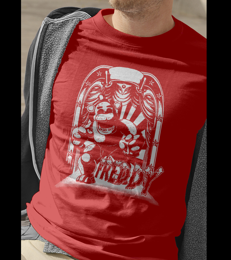 Freddy Fazbear Curtain Stage Retro Archway-style T-Shirt