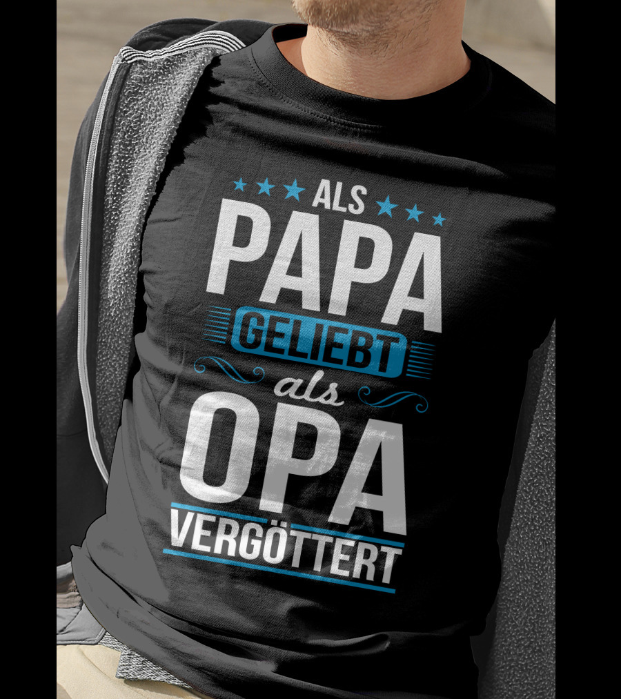Als Papa Geliebt Als Opa Vergöttert Retro Chic Stars T-Shirt