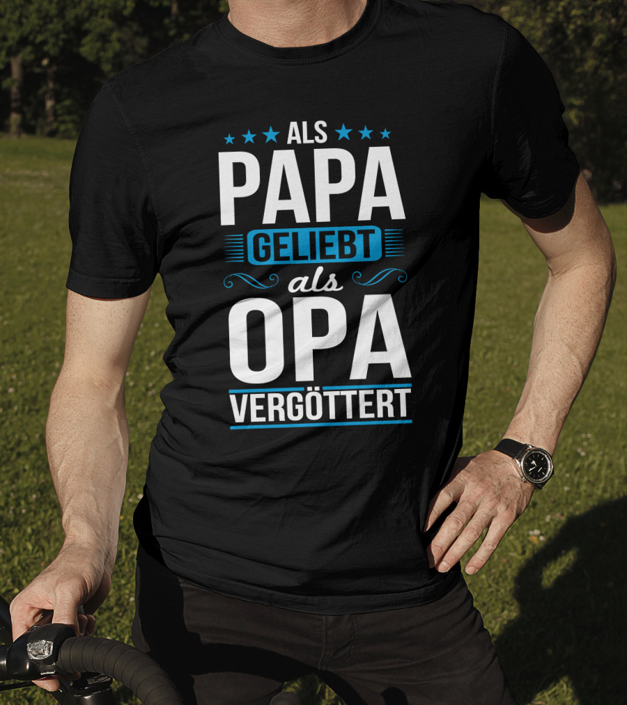 Als Papa Geliebt Als Opa Vergöttert Retro Chic Stars T-Shirt