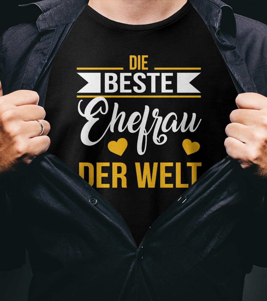 DIE BESTE EHEFRAU DER WELT Hearts Banner T-Shirt