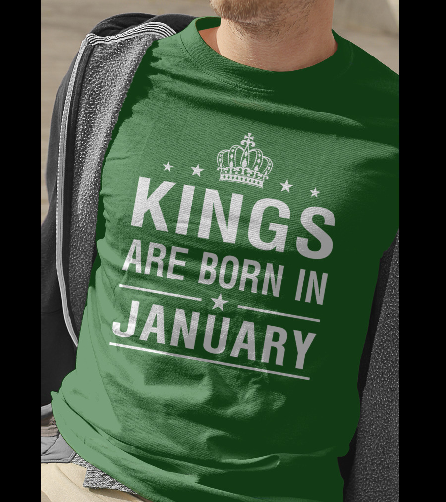 Kings Are Born In January Crown Stars T-Shirt