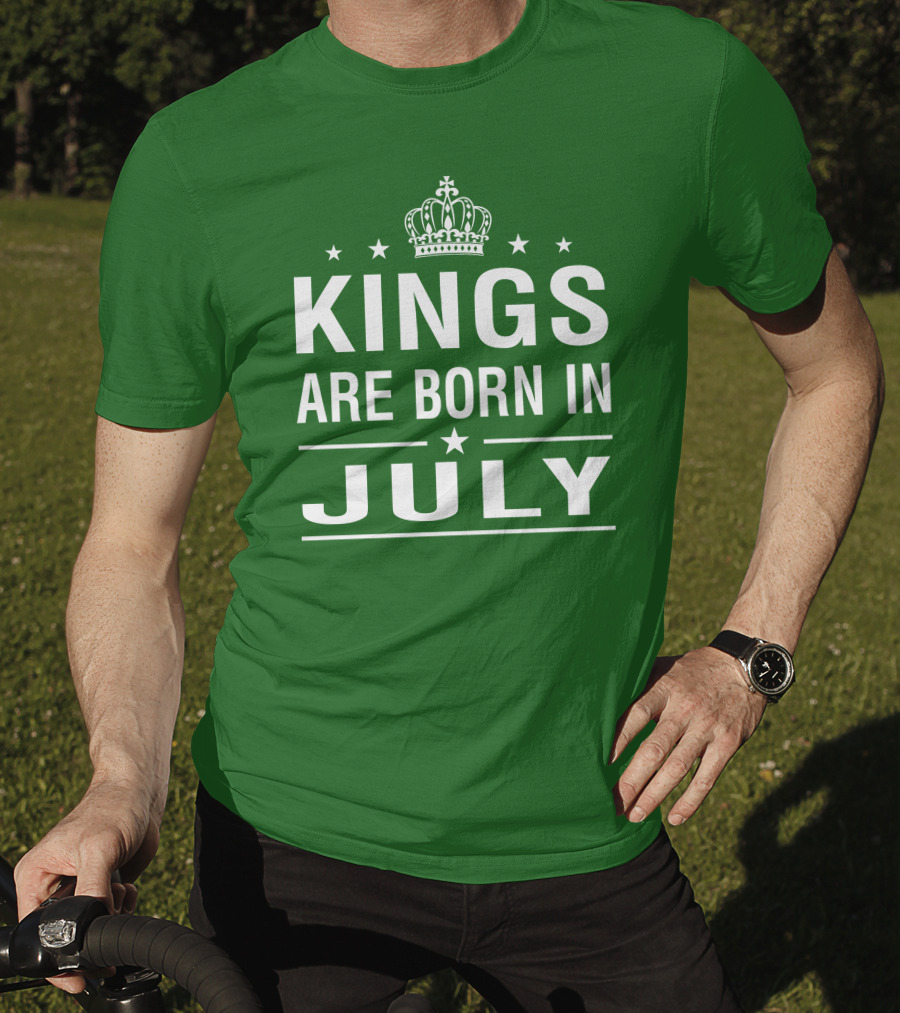 Kings Are Born In July Crown Stars T-Shirt
