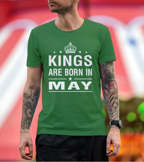 Premium T-Shirt: Kings Are Born In May Crown Stars T-Shirt Kings Are Born In May Crown Stars T-Shirt