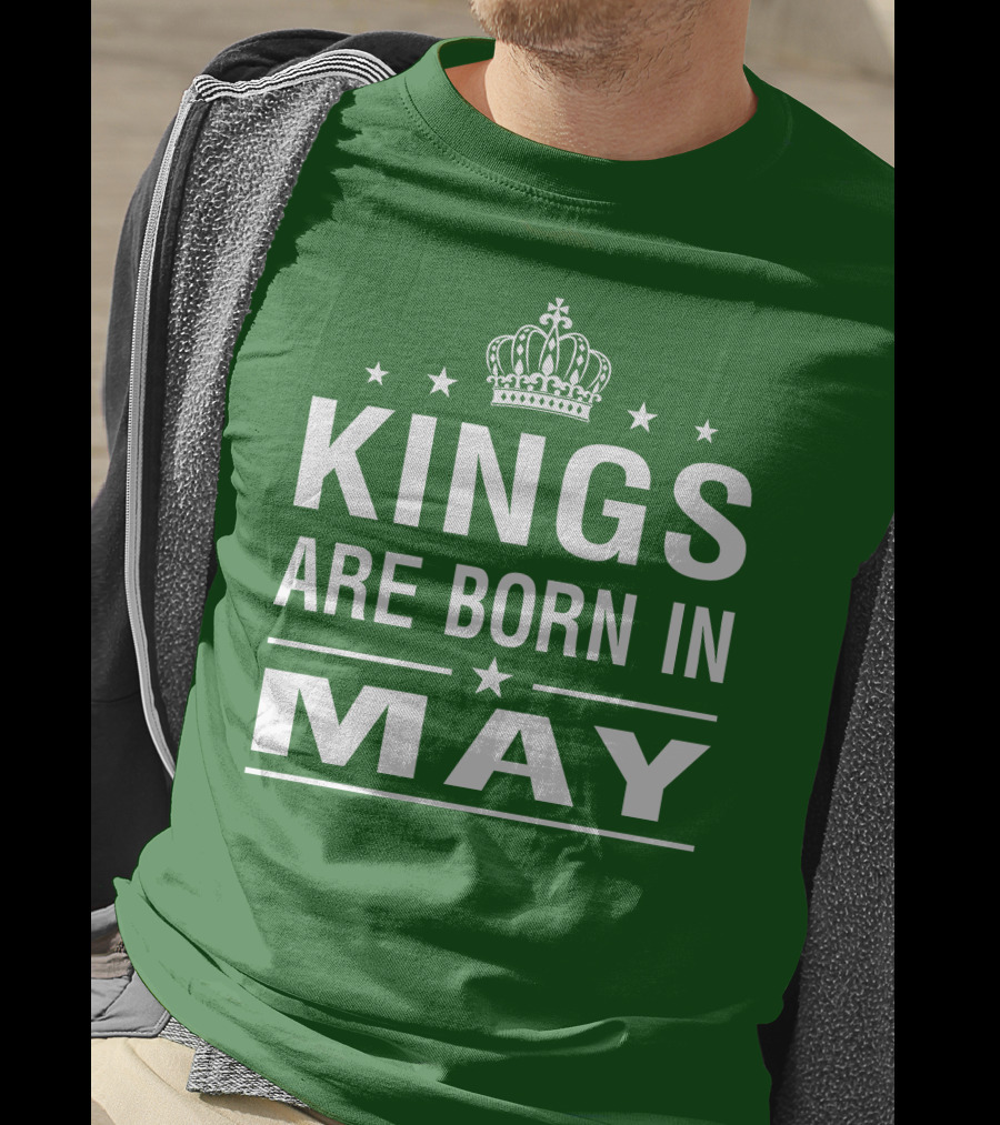 Kings Are Born In May Crown Stars T-Shirt