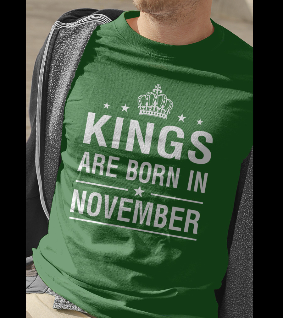 Kings Are Born In November Crown Stars T-Shirt