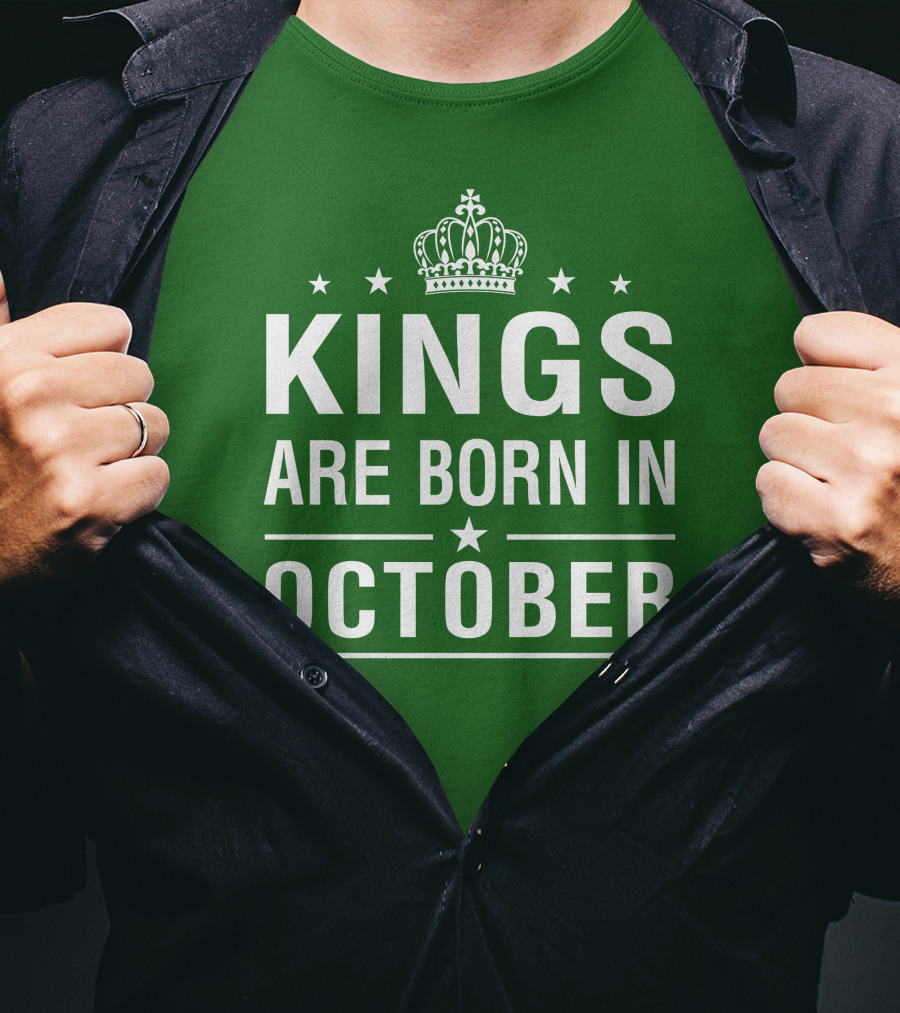 Kings Are Born In October Crowned T-Shirt