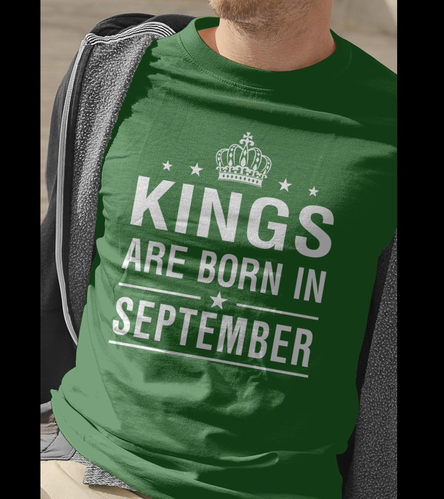 Kings Are Born In September Crown And Stars T-Shirt