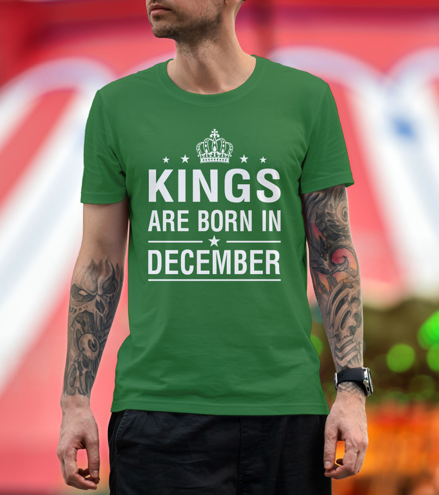 Kings Are Born In December Crown Stars T-Shirt