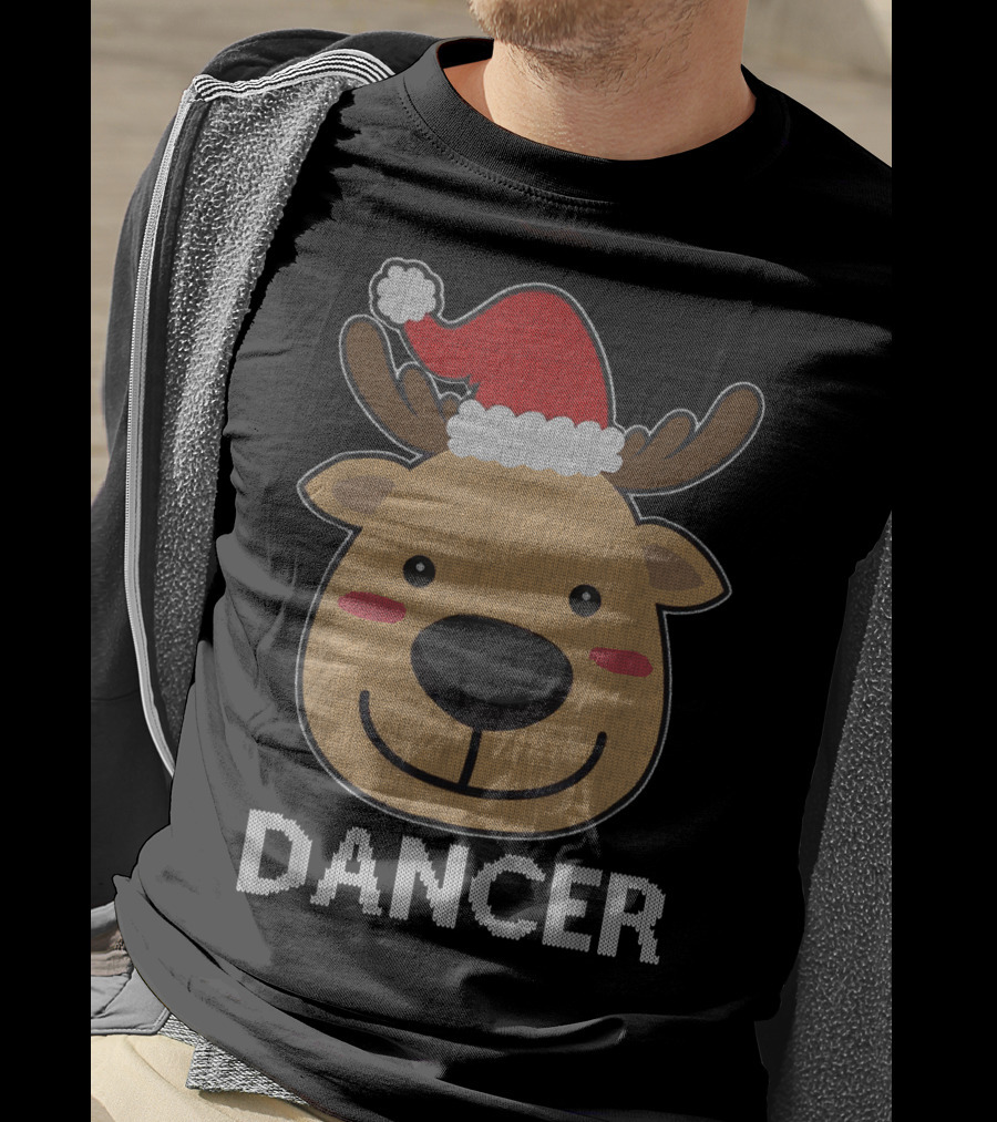 Santa Reindeer Dancer Ugly Christmas T-Shirt