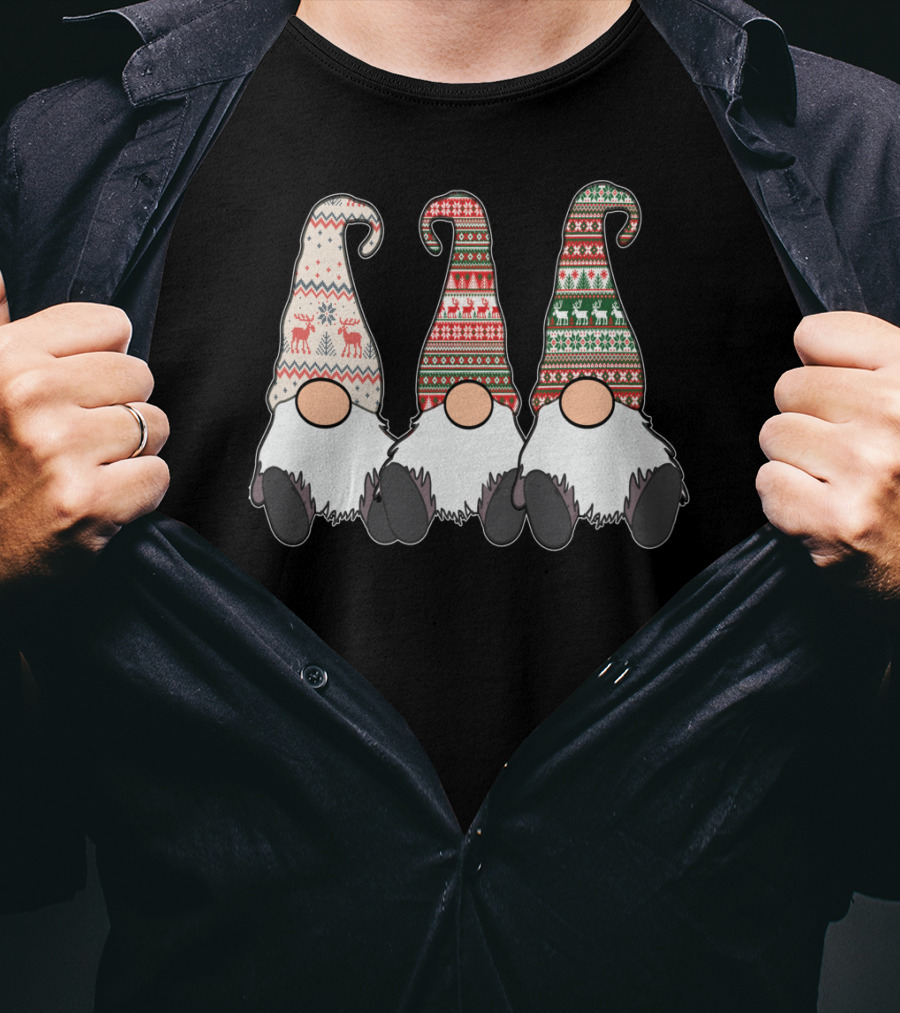 3 Nordic Gnomes Winter Christmas Swedish Tomte Scandinavian T-Shirt