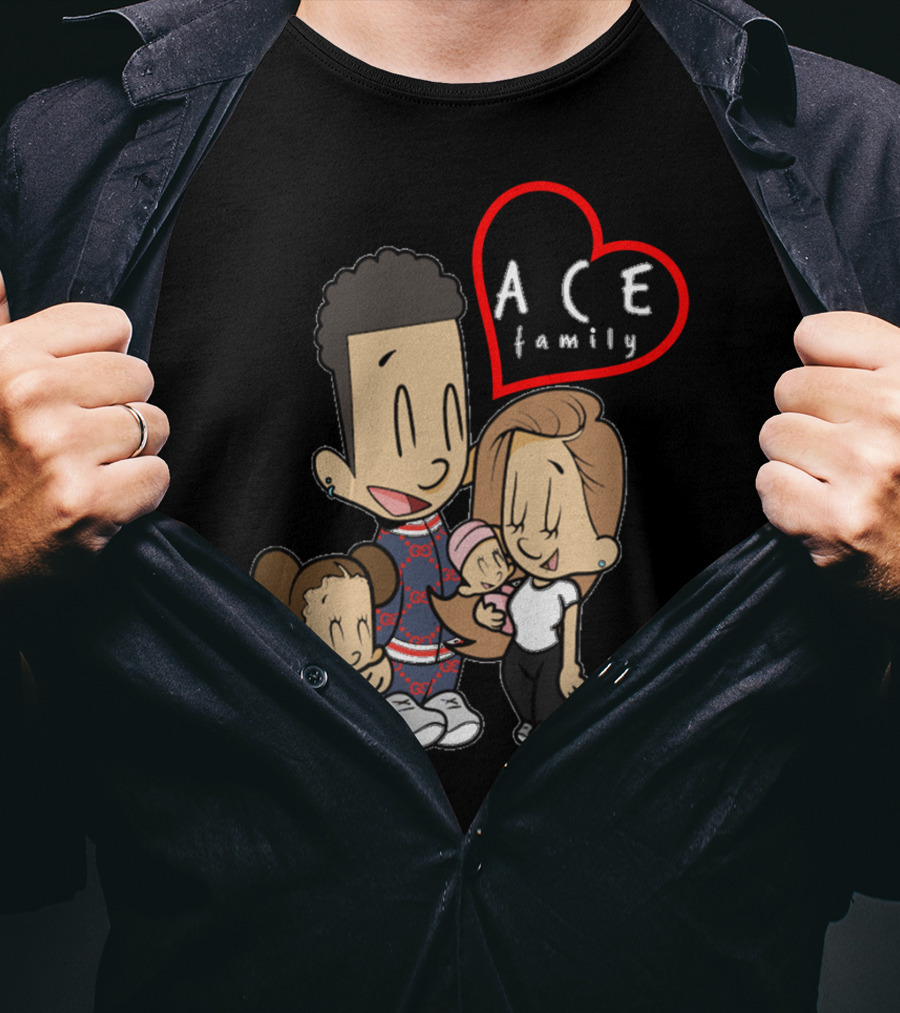 Ace Family Cartoon Heart Merck T-Shirt