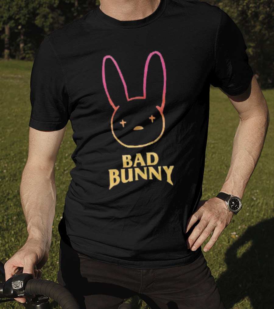 Bad Bunny Faded Gradient Bunny Face T-Shirt