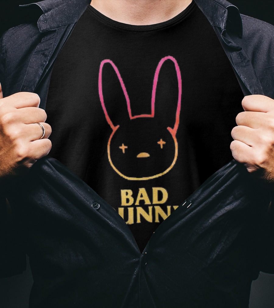 Bad Bunny Faded Gradient Bunny Face T-Shirt