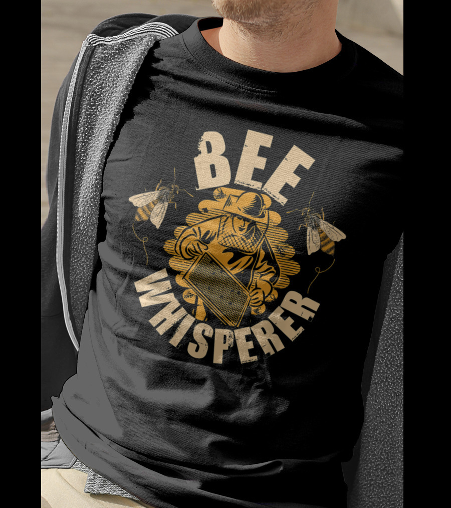 Bee Whisperer Beekeeper Vintage Graphic With Honeybees T-Shirt
