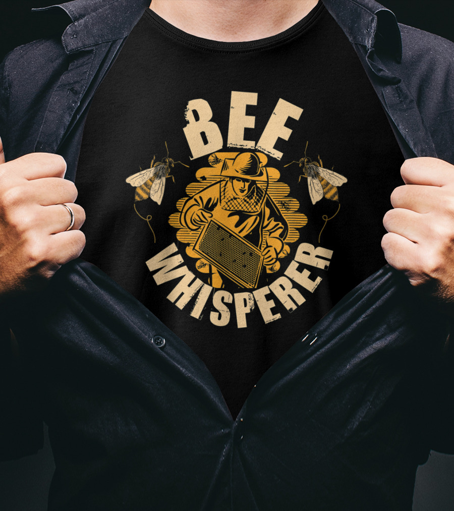 Bee Whisperer Beekeeper Vintage Graphic With Honeybees T-Shirt