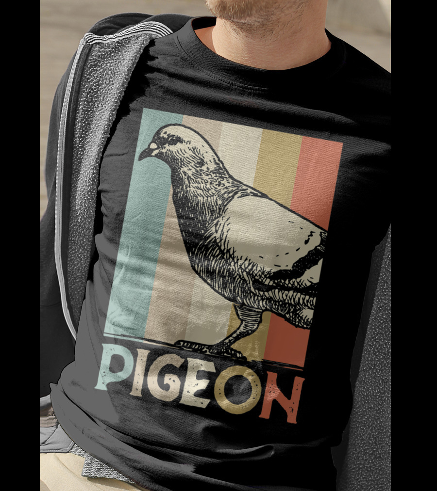 Pigeon Breeder Racing Retro Bird Stripes T-Shirt