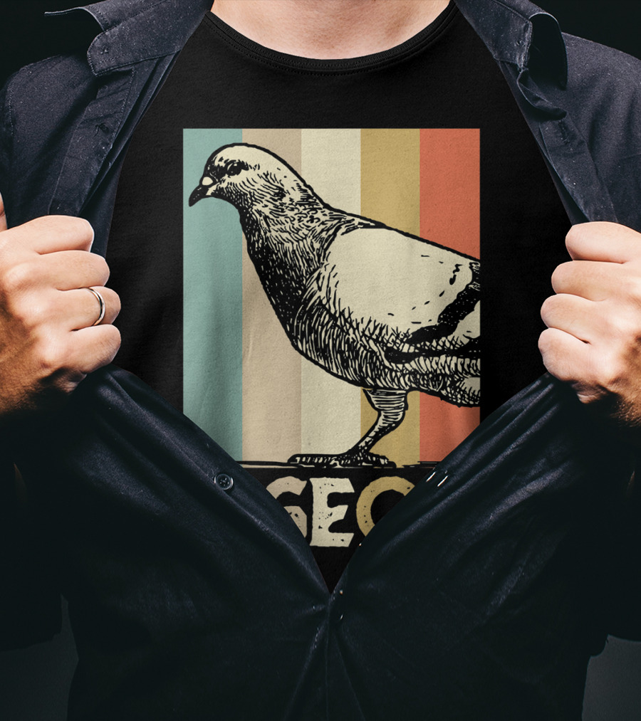 Pigeon Breeder Racing Retro Bird Stripes T-Shirt