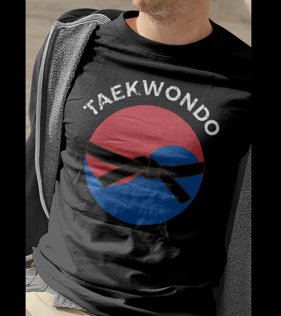 Taekwondo Korean Flag Black Belt Martial Arts T-Shirt