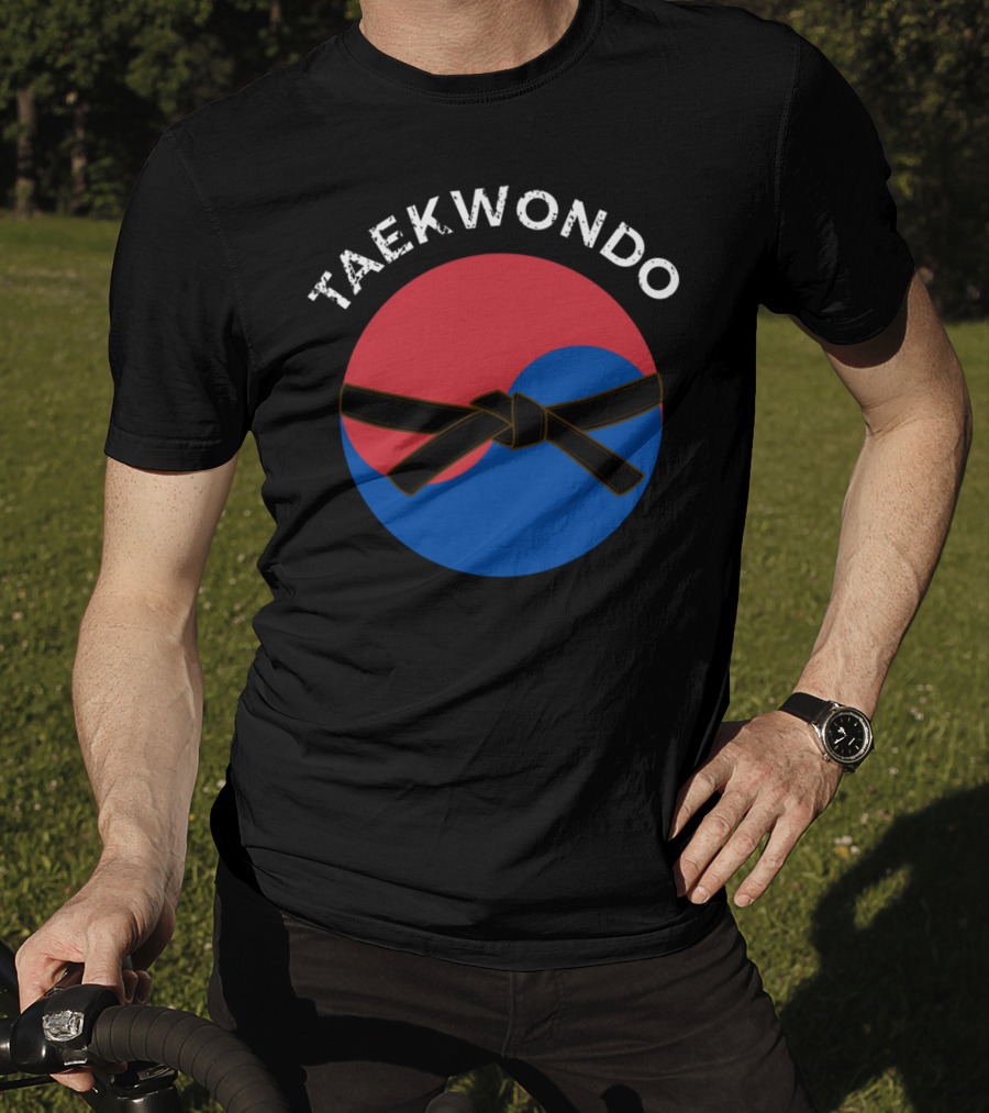Taekwondo Korean Flag Black Belt Martial Arts T-Shirt