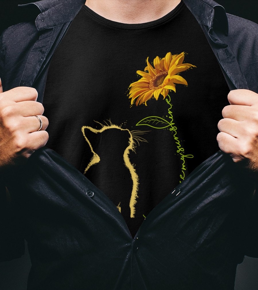 Cat You Are My Sunshine Cat And Sunflower T-Shirt