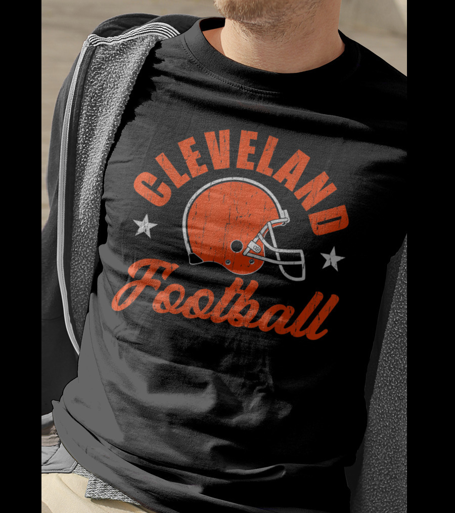Cleveland Football Ohio State Helmet Stars T-Shirt