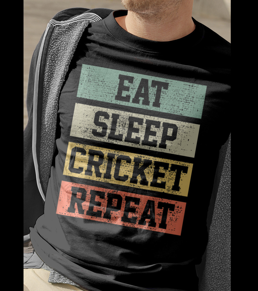 Eat Sleep Cricket Repeat Vintage Player Coach T-Shirt