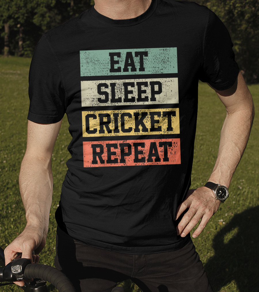Eat Sleep Cricket Repeat Vintage Player Coach T-Shirt