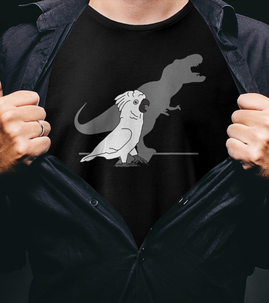 Cute Screaming Parrot Bird Birb Funny Trex T-Shirt