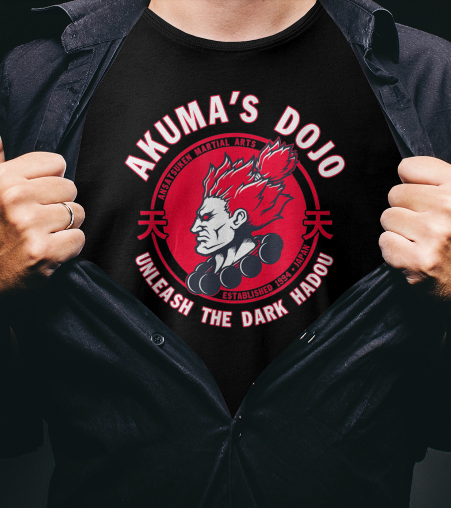 Akuma's Dojo Unleash The Dark Hadou Ansatsuken Martial Arts Japan T-Shirt