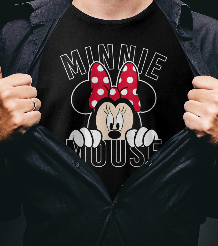 Minnie Mouse Peeking Rock The Dots Minnie T-Shirt