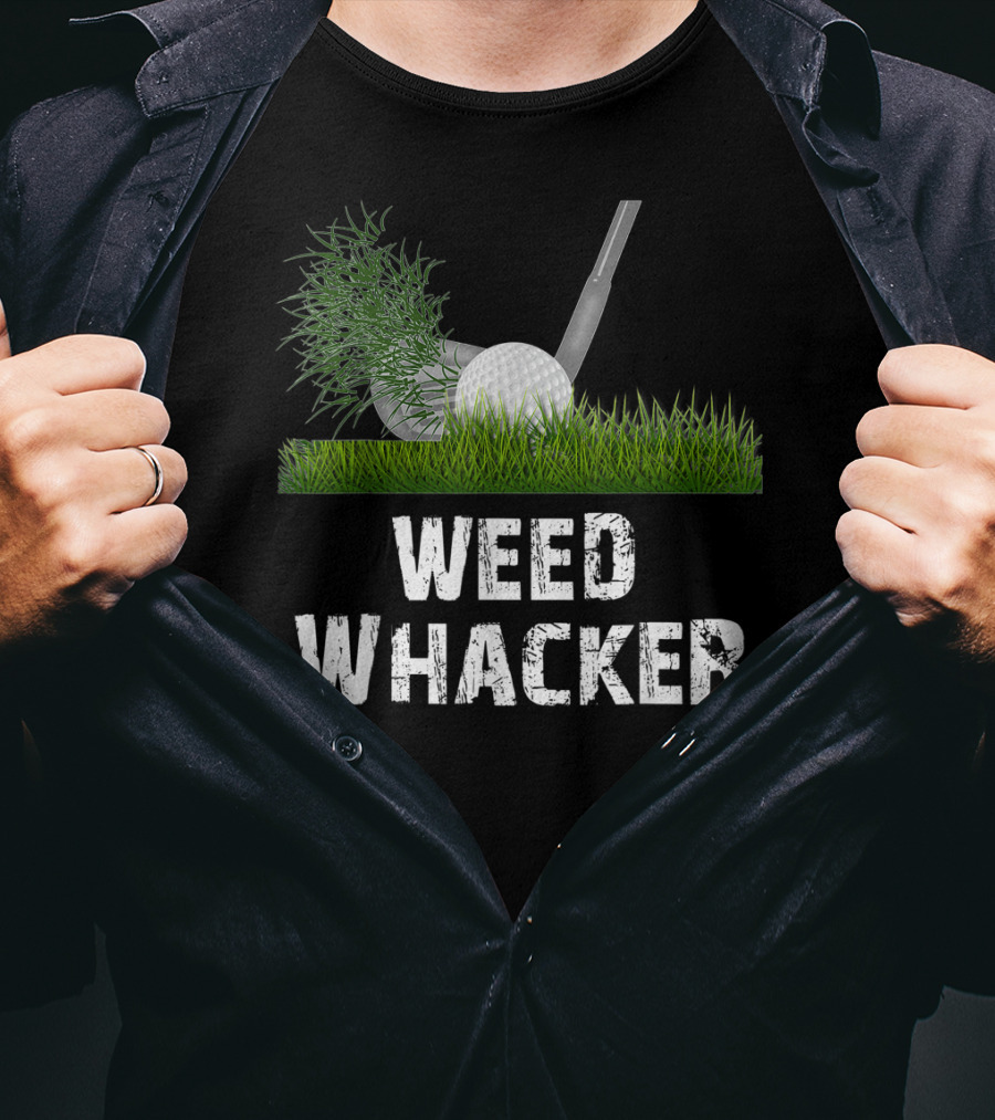 Weed Whacker Distressed Funny Golf Ball Grass T-Shirt