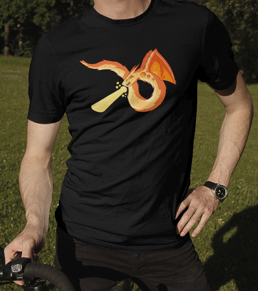 Dragon Flame Fiery Serpent Breathing Light Beam T-Shirt