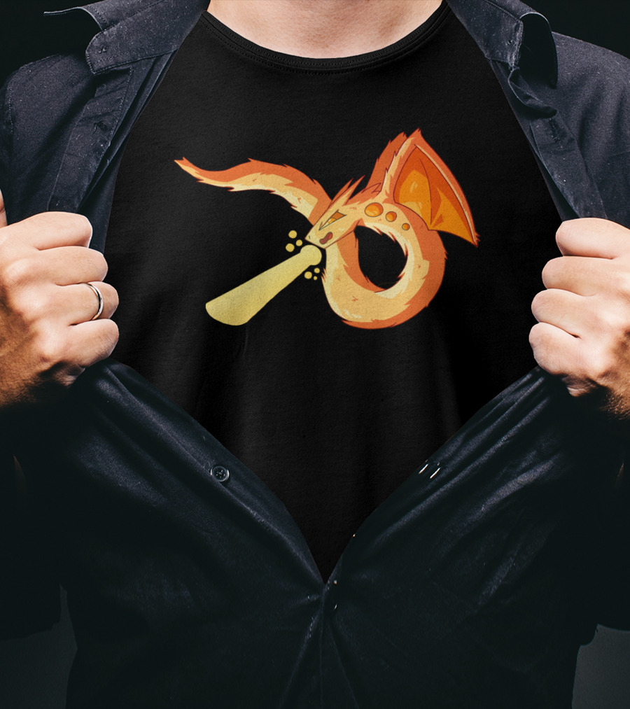 Dragon Flame Fiery Serpent Breathing Light Beam T-Shirt