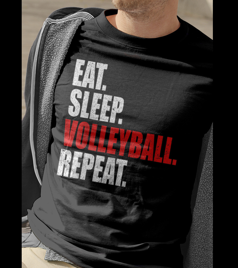 Eat Sleep Volleyball Repeat Volleyball Player Life Cycle T-Shirt