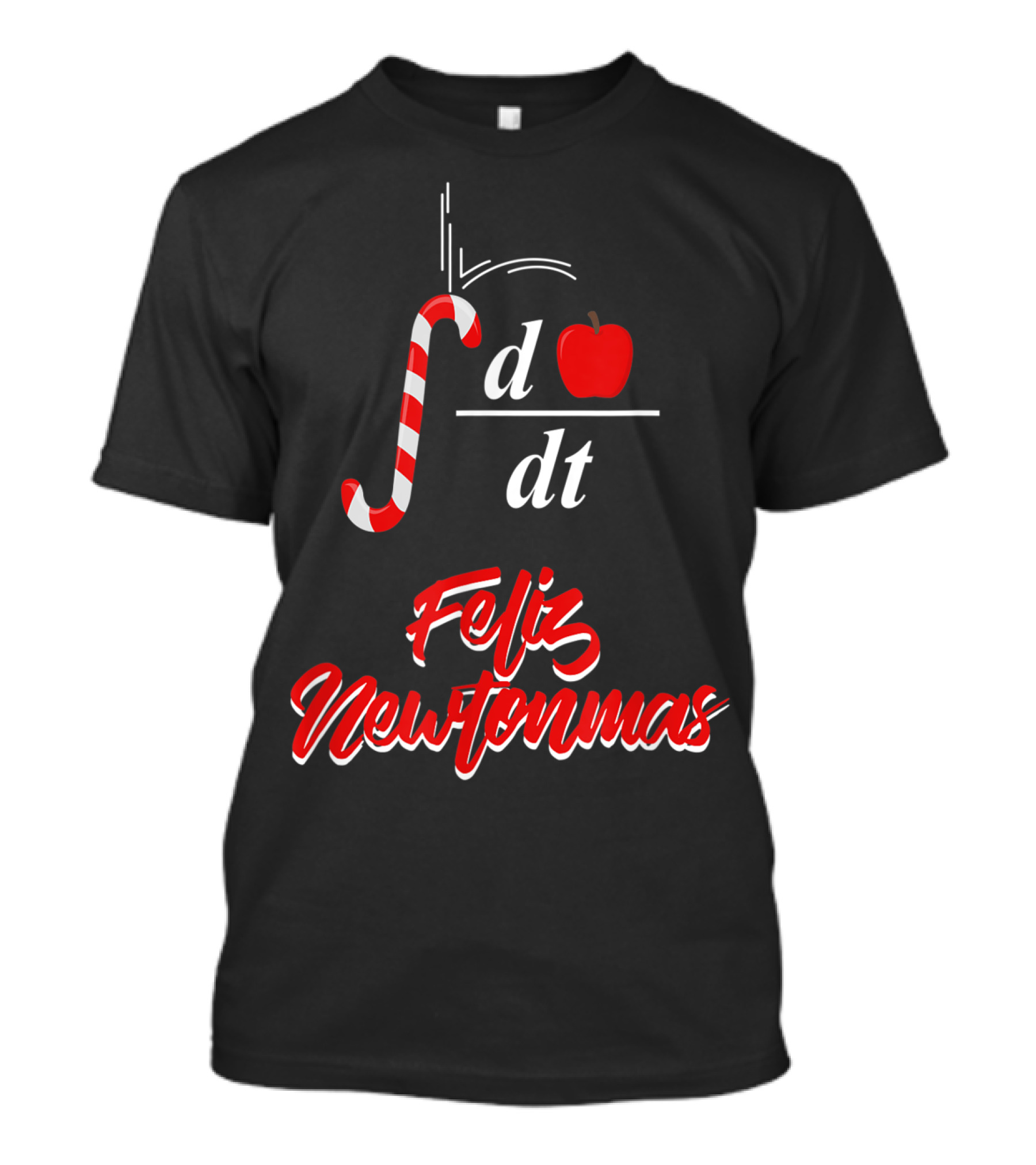 Feliz Newtonmas Integral Ddt Apple Candy Cane T-Shirt