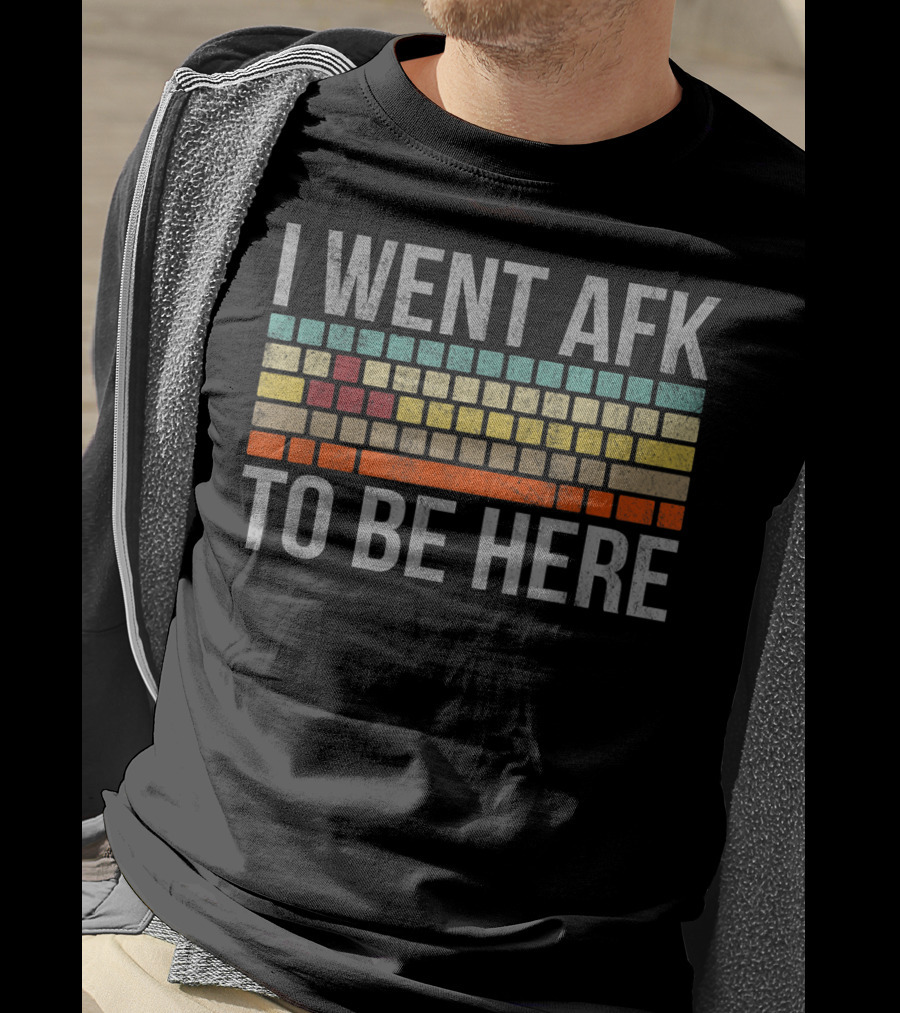I Went AFK To Be Here Funny PC Gamer Retro Keyboard Blocks T-Shirt