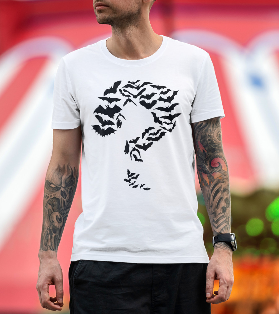 Funny Sheldon Nerdy Comic Bats Forming Question Mark T-Shirt