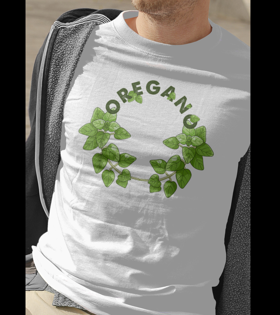 Oregano Herb Collectors Green Leaf Wreath T-Shirt