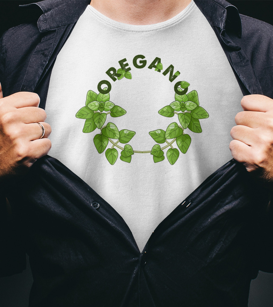 Oregano Herb Collectors Green Leaf Wreath T-Shirt