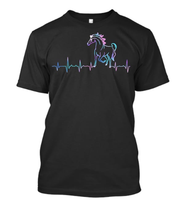 Horse Heartbeat For Horse Lovers Pattern With Vibrant Horse T-Shirt