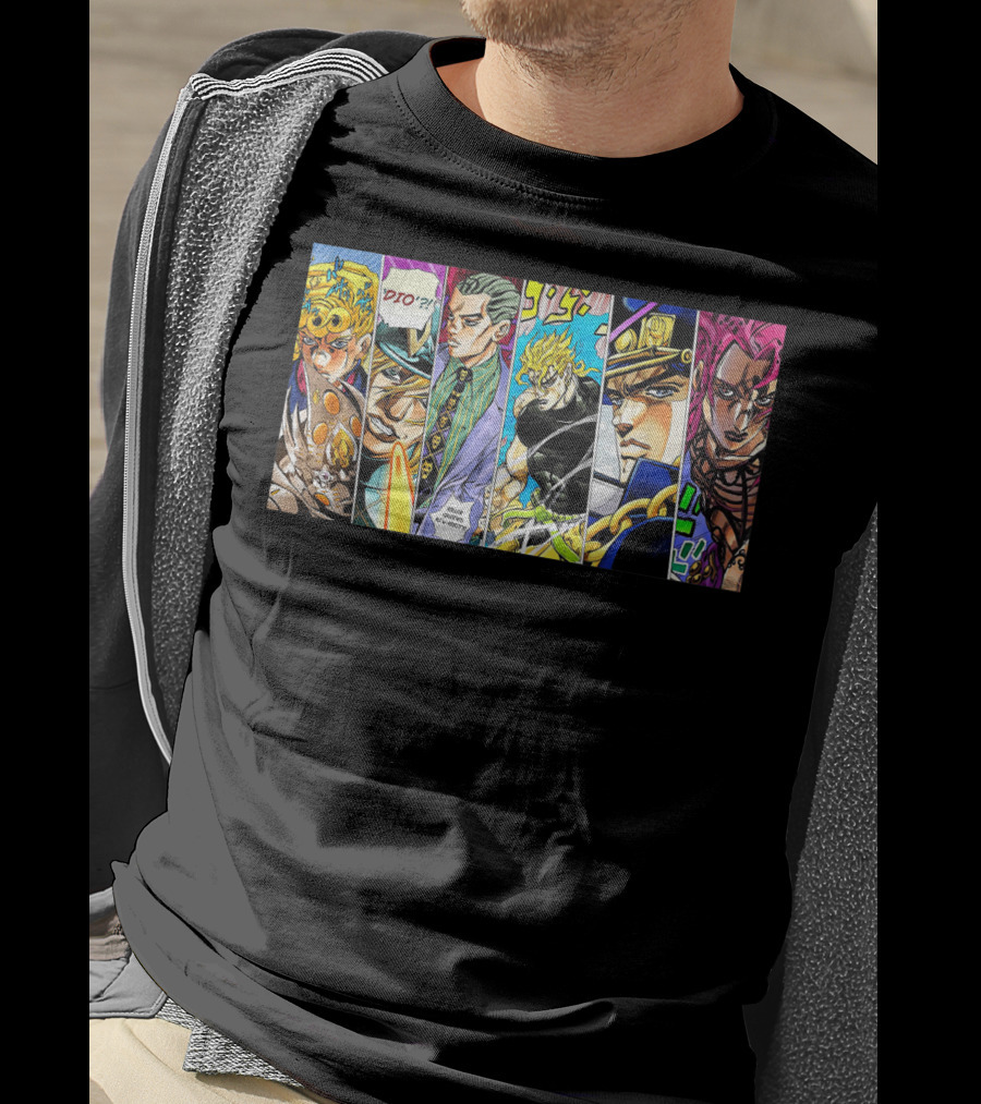 Jojo's Bizarre Adventure Characters Collage Comic Strip T-Shirt