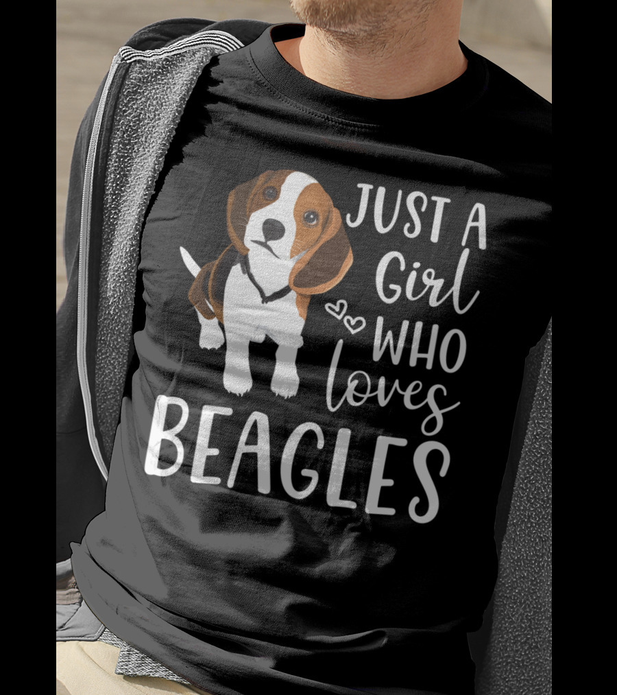 Just A Girl Who Loves Beagles With Cute Hearts And Beagle T-Shirt