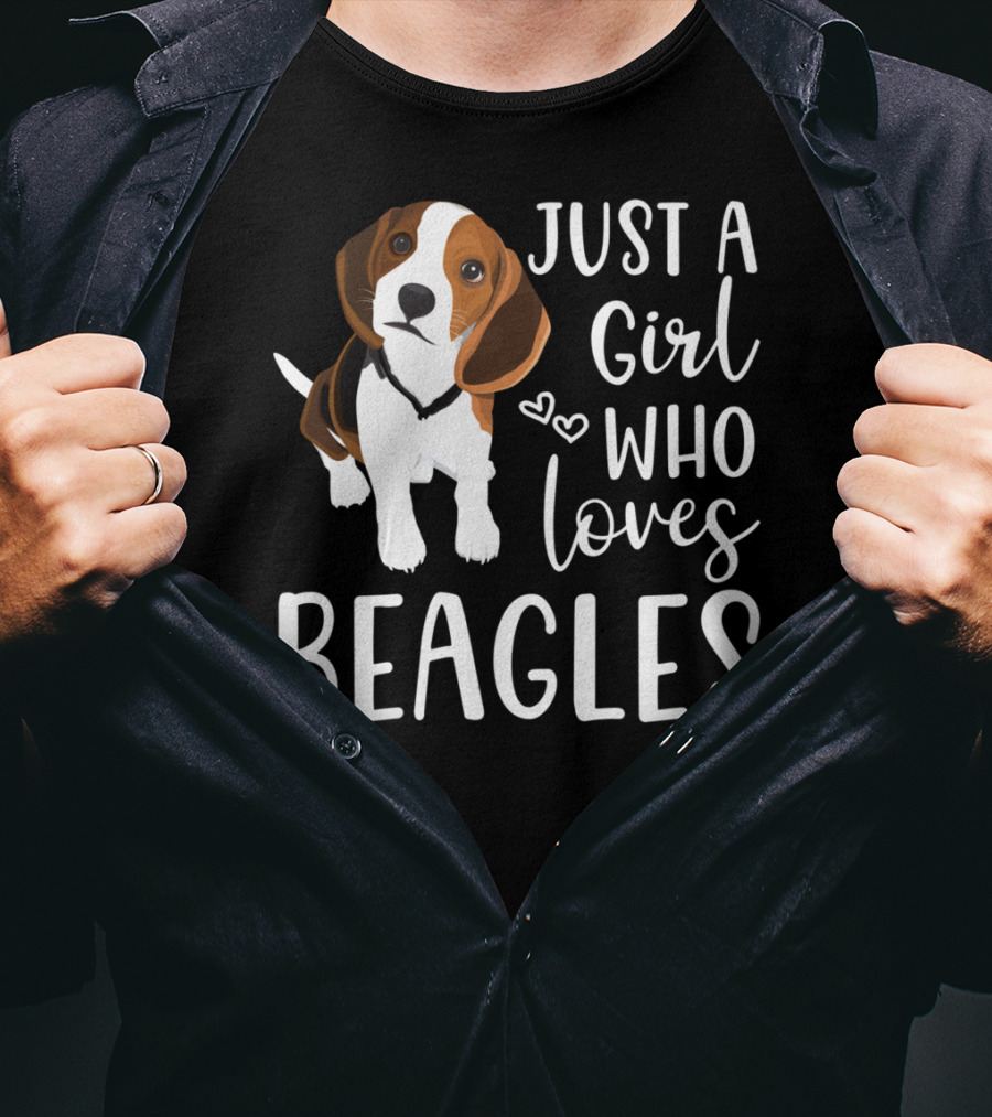 Just A Girl Who Loves Beagles With Cute Hearts And Beagle T-Shirt